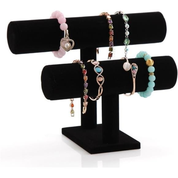 Bracelet Holder Stand Bracelet Dispaly Necklace Organizer Black T-Bar Organizer - Picture 1 of 6